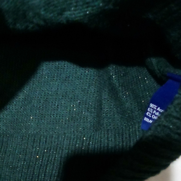 Apt.9 - glittery jungle green long sleeve sweater, sz s, with sequins - Picture 6 of 9